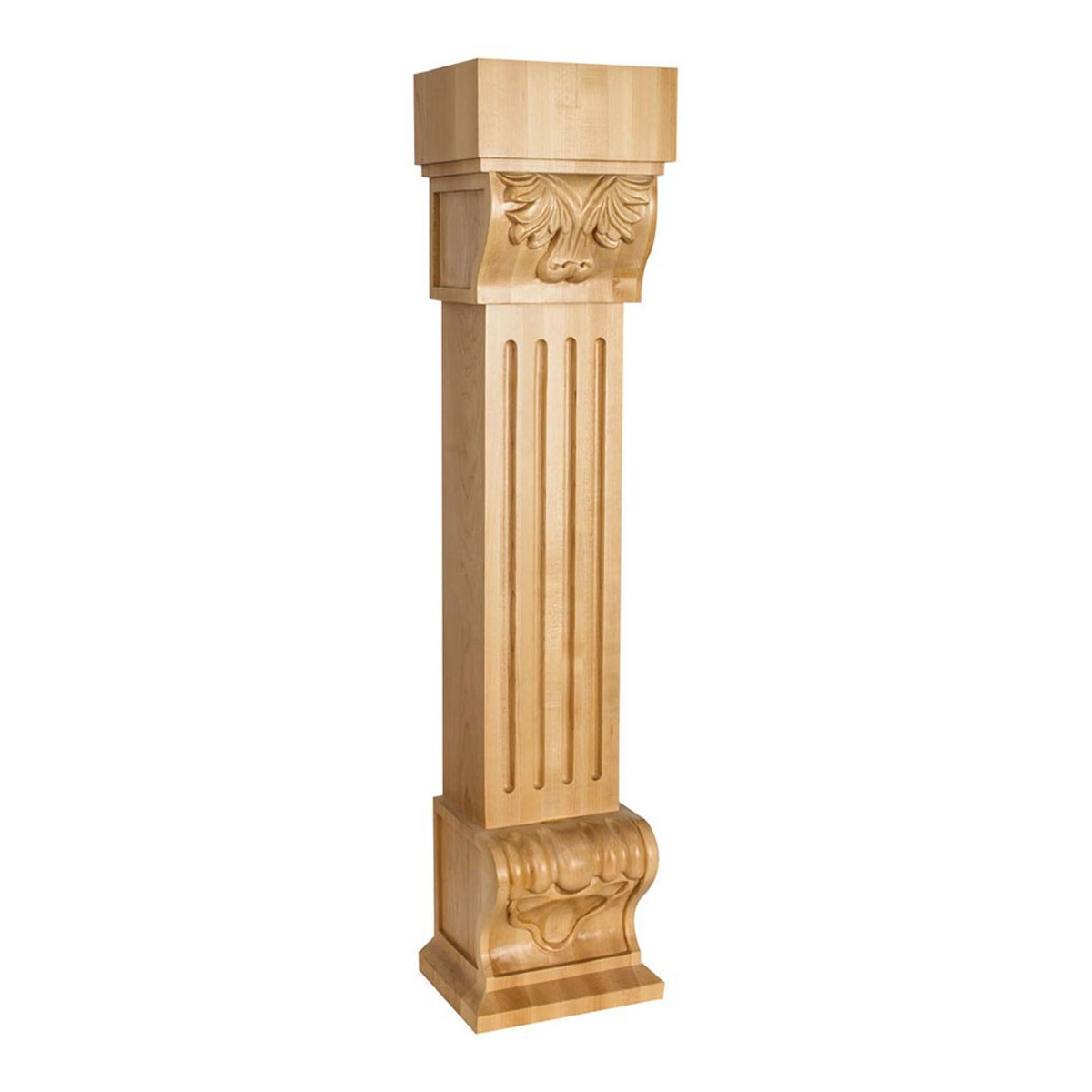 Hardware Resources Hard Maple Acanthus Fluted Traditional Fireplace Corbel-DirectSinks