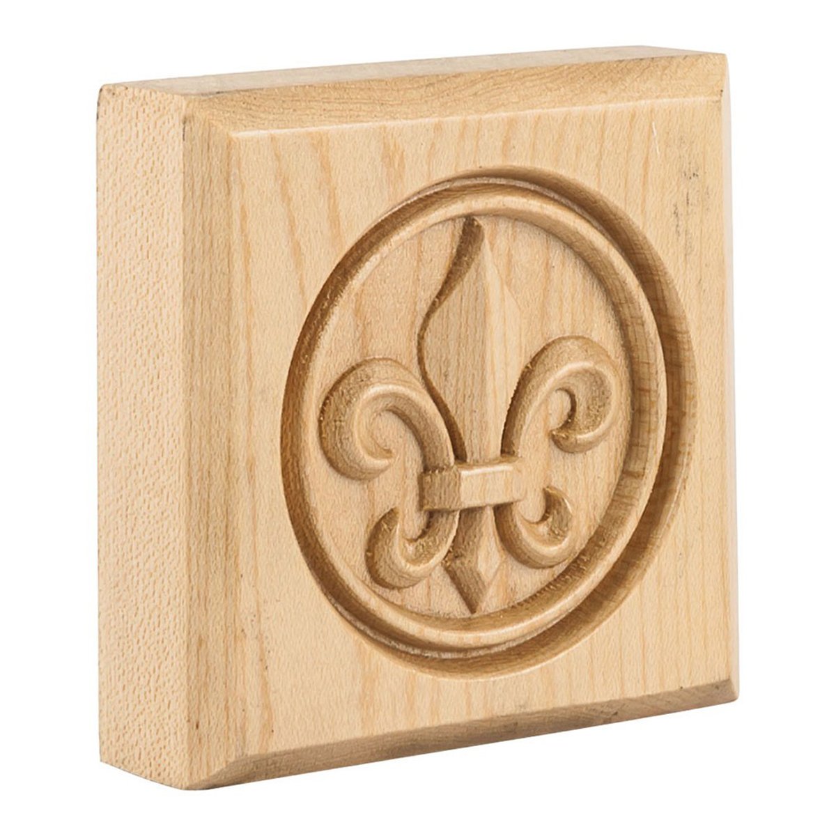 Hardware Resources Rubberwood Fleur-de-Lis Rosette Moulding-DirectSinks