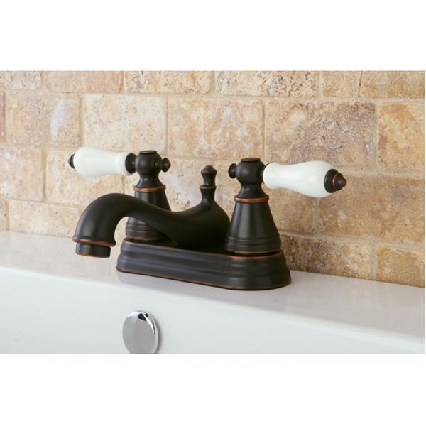 Kingston Brass Fauceture FS3606PL English Classic Two Handle 4" Centerset Lavatory Faucet in Noble Bronze-Bathroom Faucets-Free Shipping-Directsinks.