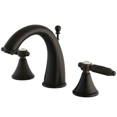 Kingston Brass Georgian Two Handle 8" to 16" Widespread Lavatory Faucet with Brass Pop-up-Bathroom Faucets-Free Shipping-Directsinks.