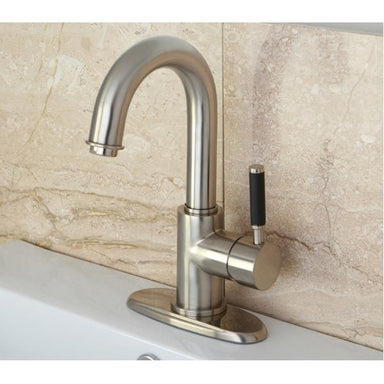 Kingston Brass Vilbosch Single Handle 4" Centerset Lavatory Faucet with Push Pop-up and Optional Deck Plate-Bathroom Faucets-Free Shipping-Directsinks.
