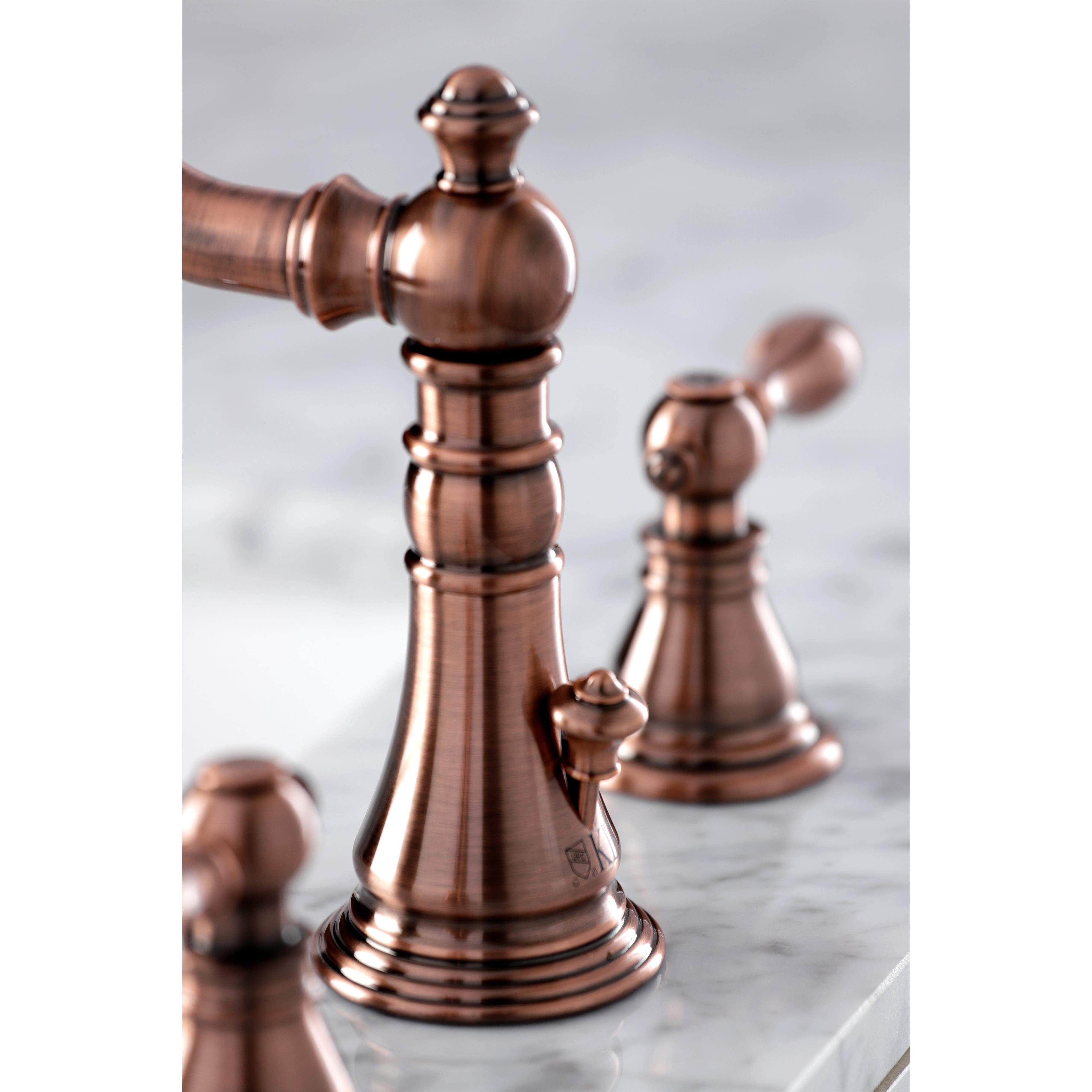 Kingston Brass Fauceture FSC197ACLAC American Classic Widespread Bathroom Faucet, Antique Copper