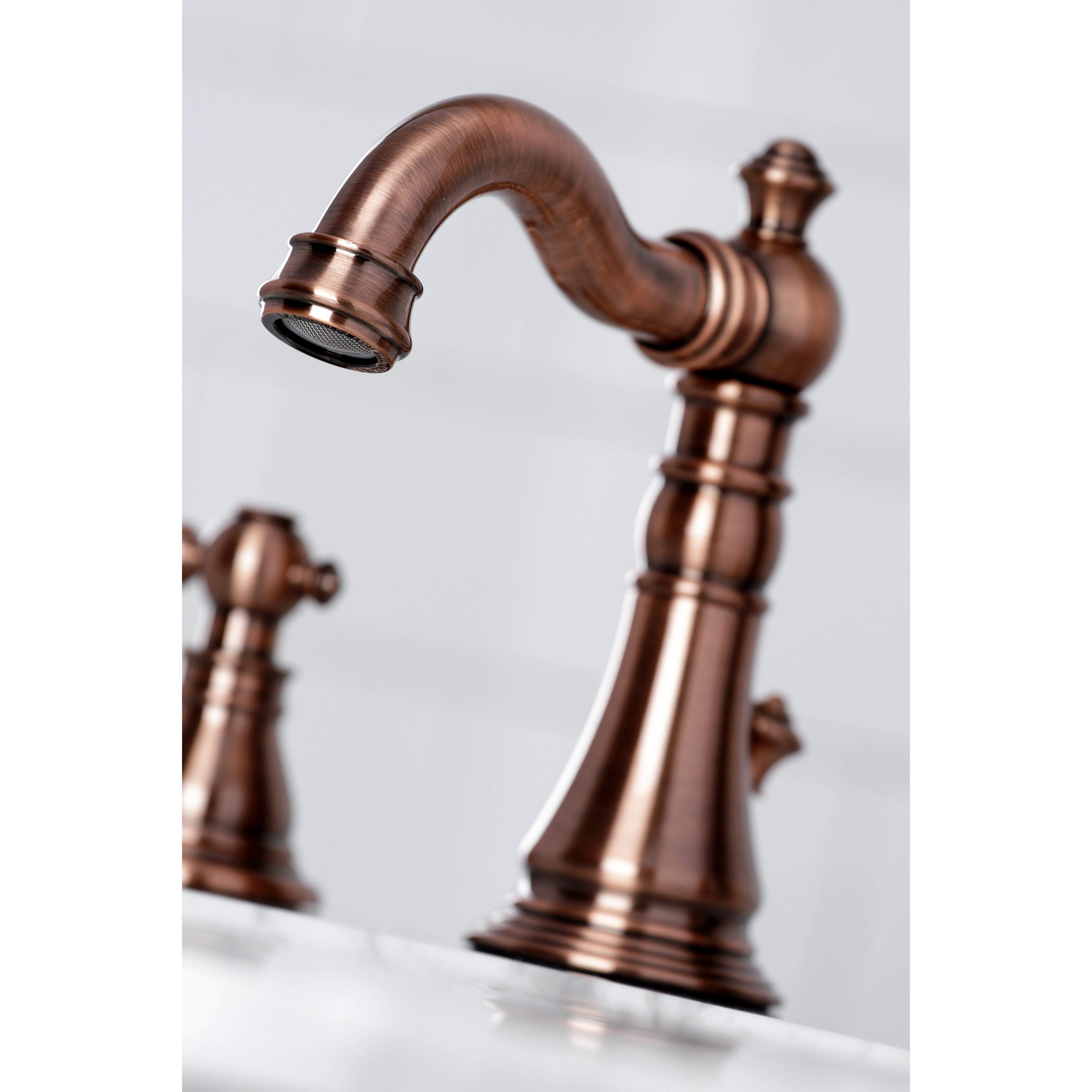 Kingston Brass Fauceture FSC197ACLAC American Classic Widespread Bathroom Faucet, Antique Copper