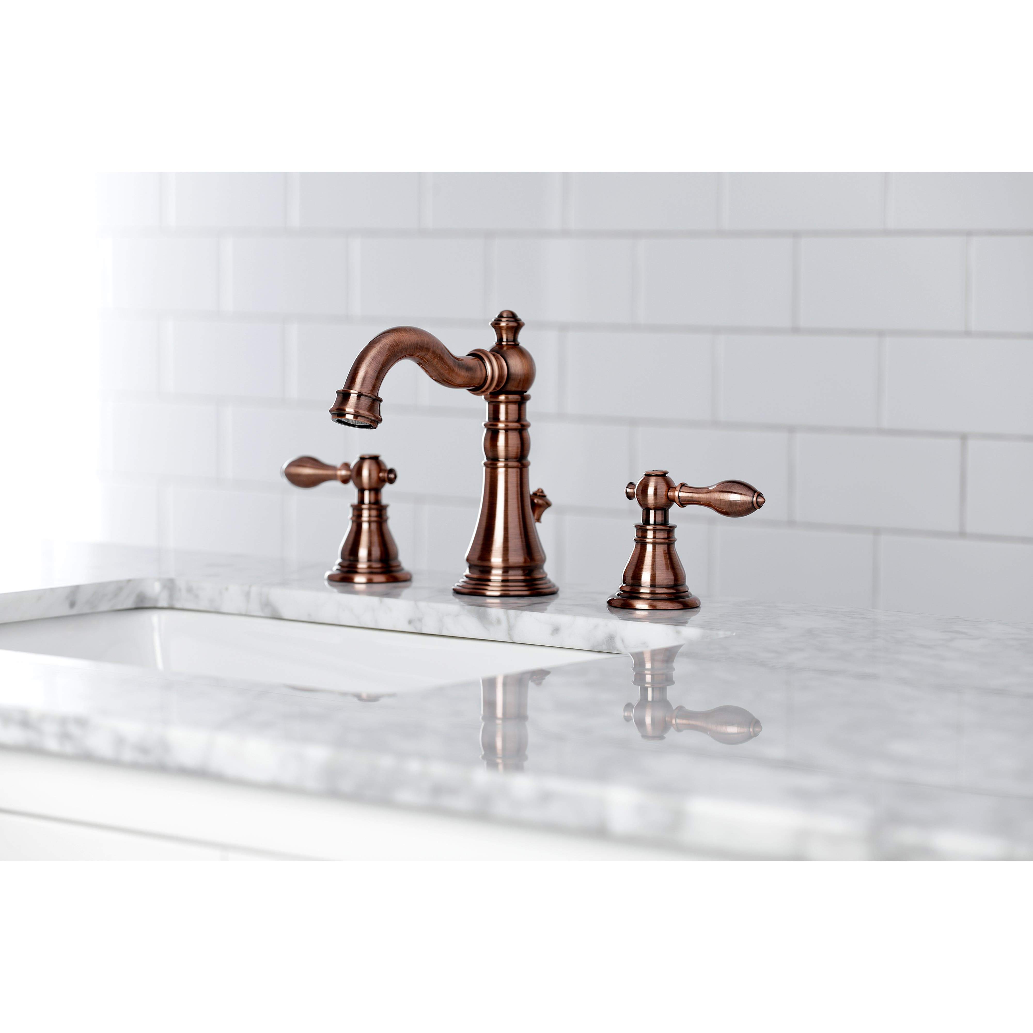 Kingston Brass Fauceture FSC197ACLAC American Classic Widespread Bathroom Faucet, Antique Copper
