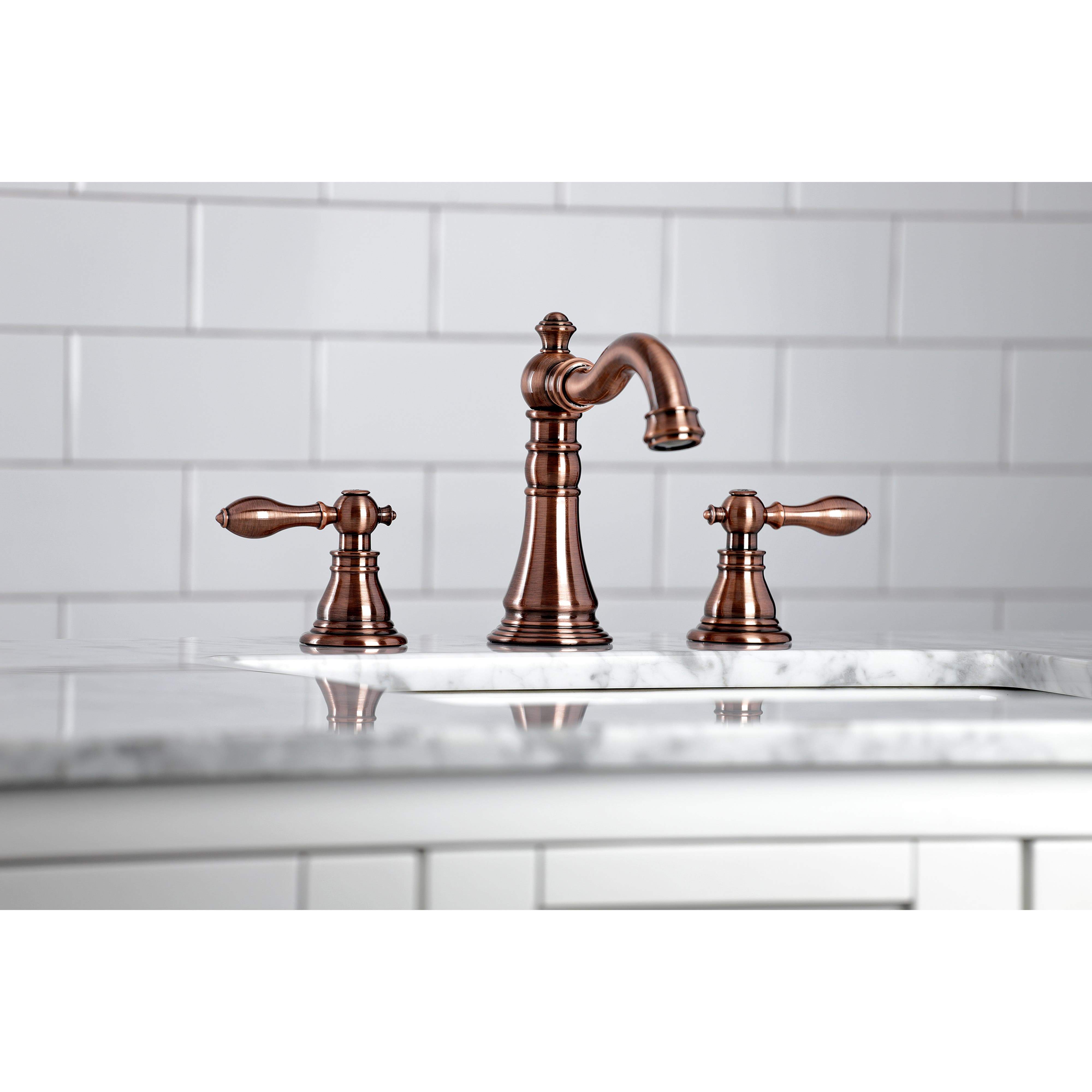 Kingston Brass Fauceture FSC197ACLAC American Classic Widespread Bathroom Faucet, Antique Copper