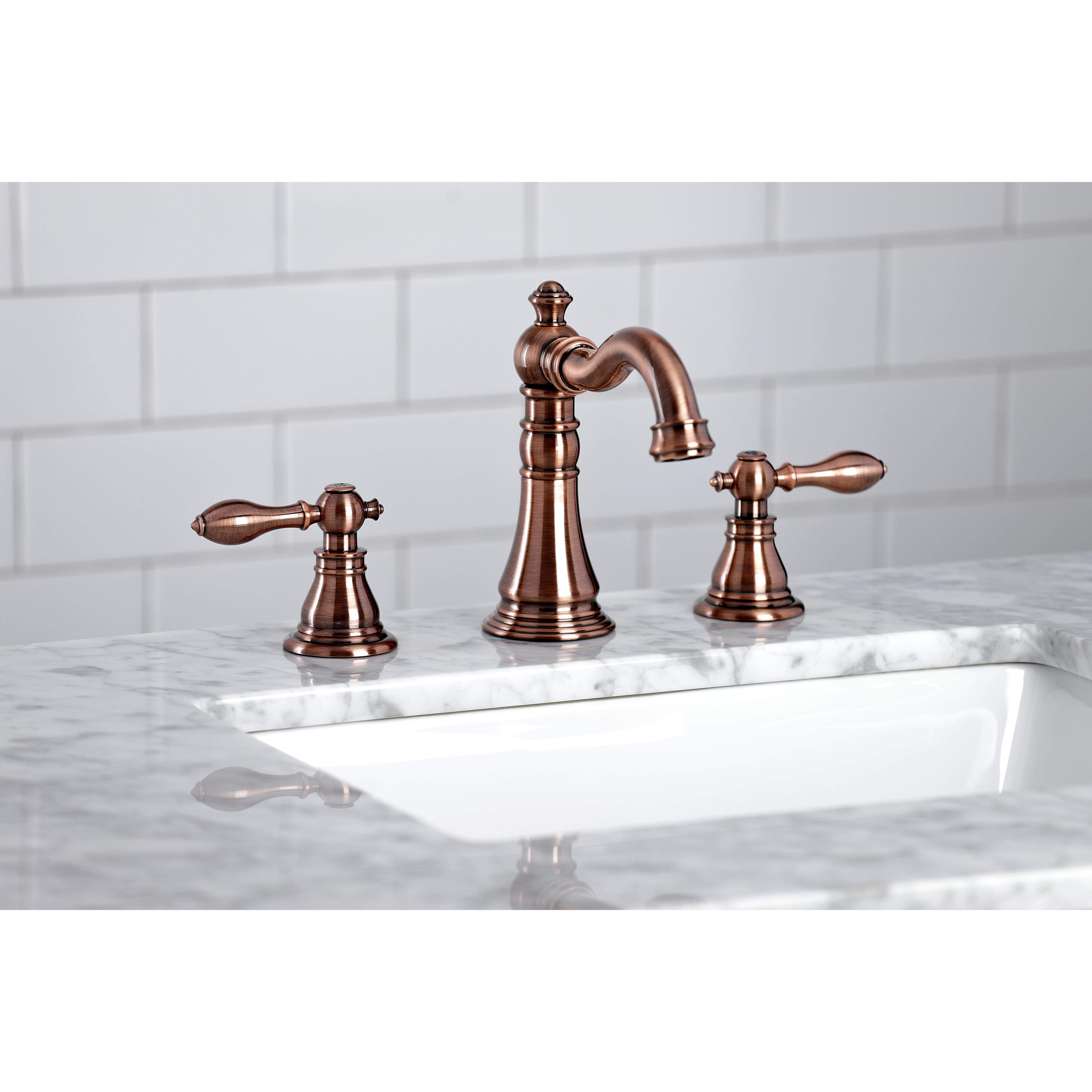 Kingston Brass Fauceture FSC197ACLAC American Classic Widespread Bathroom Faucet, Antique Copper