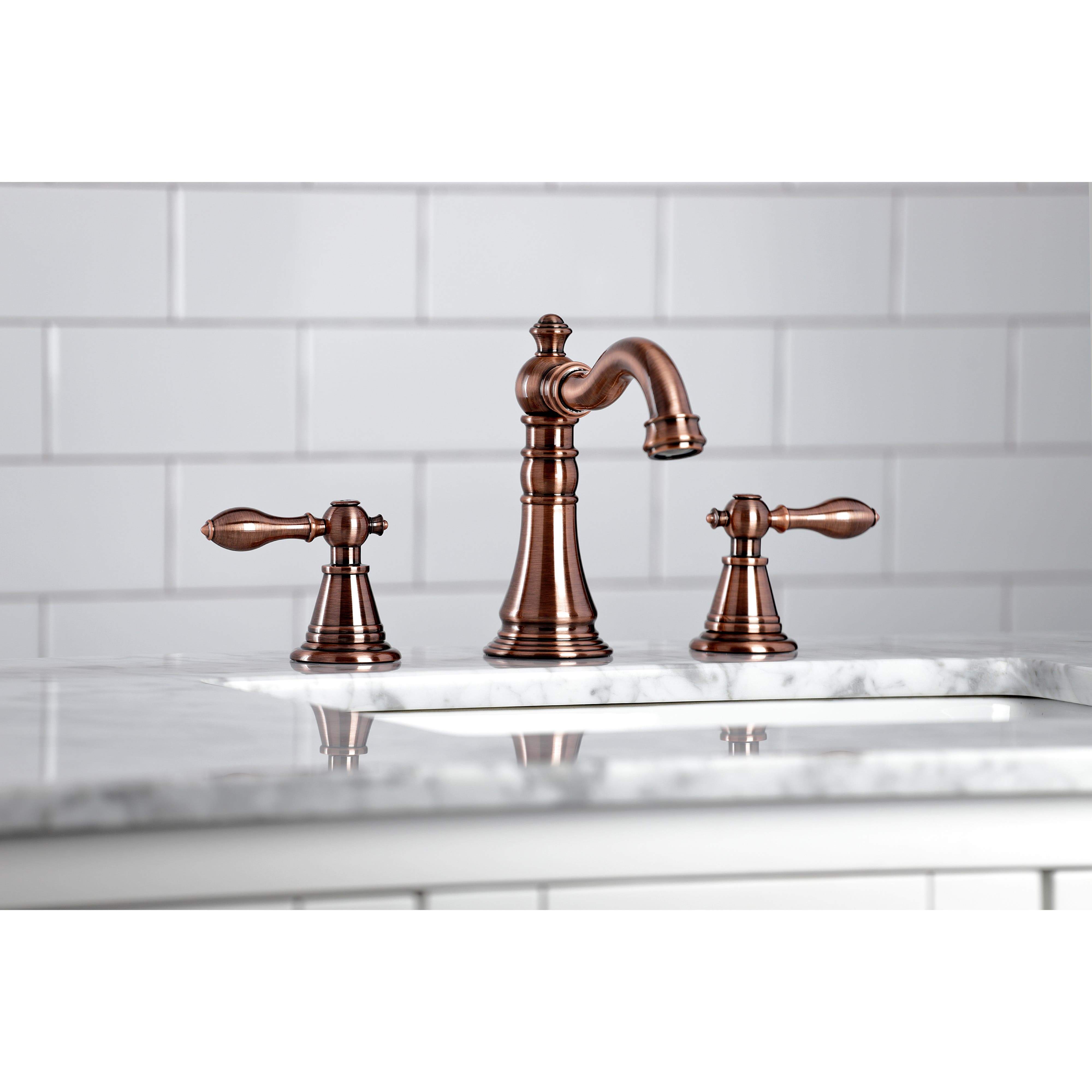 Kingston Brass Fauceture FSC197ALAC English Classic Widespread Bathroom Faucet, Antique Copper