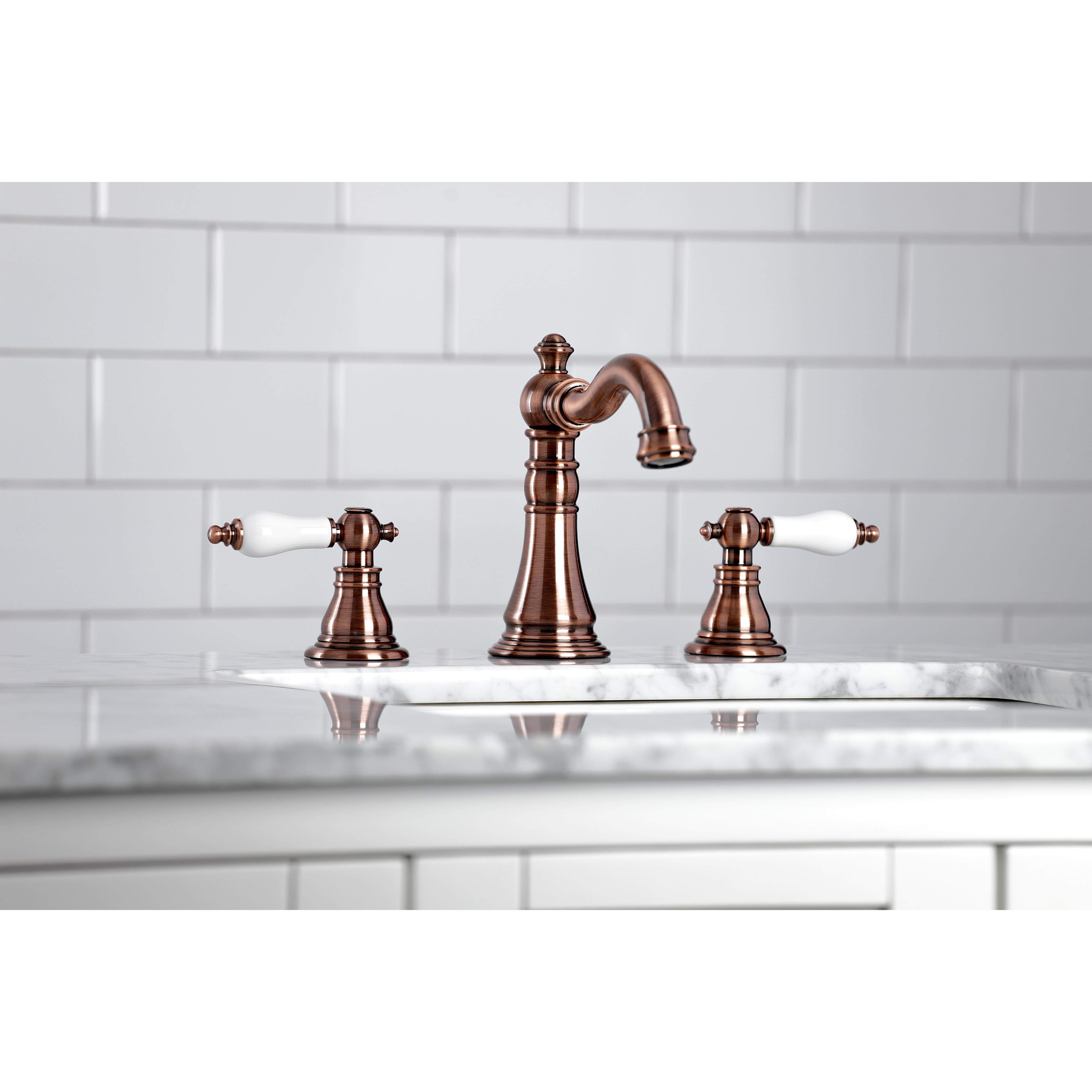 Kingston Brass Fauceture FSC197APLAC American Patriot Widespread Bathroom Faucet, Antique Copper