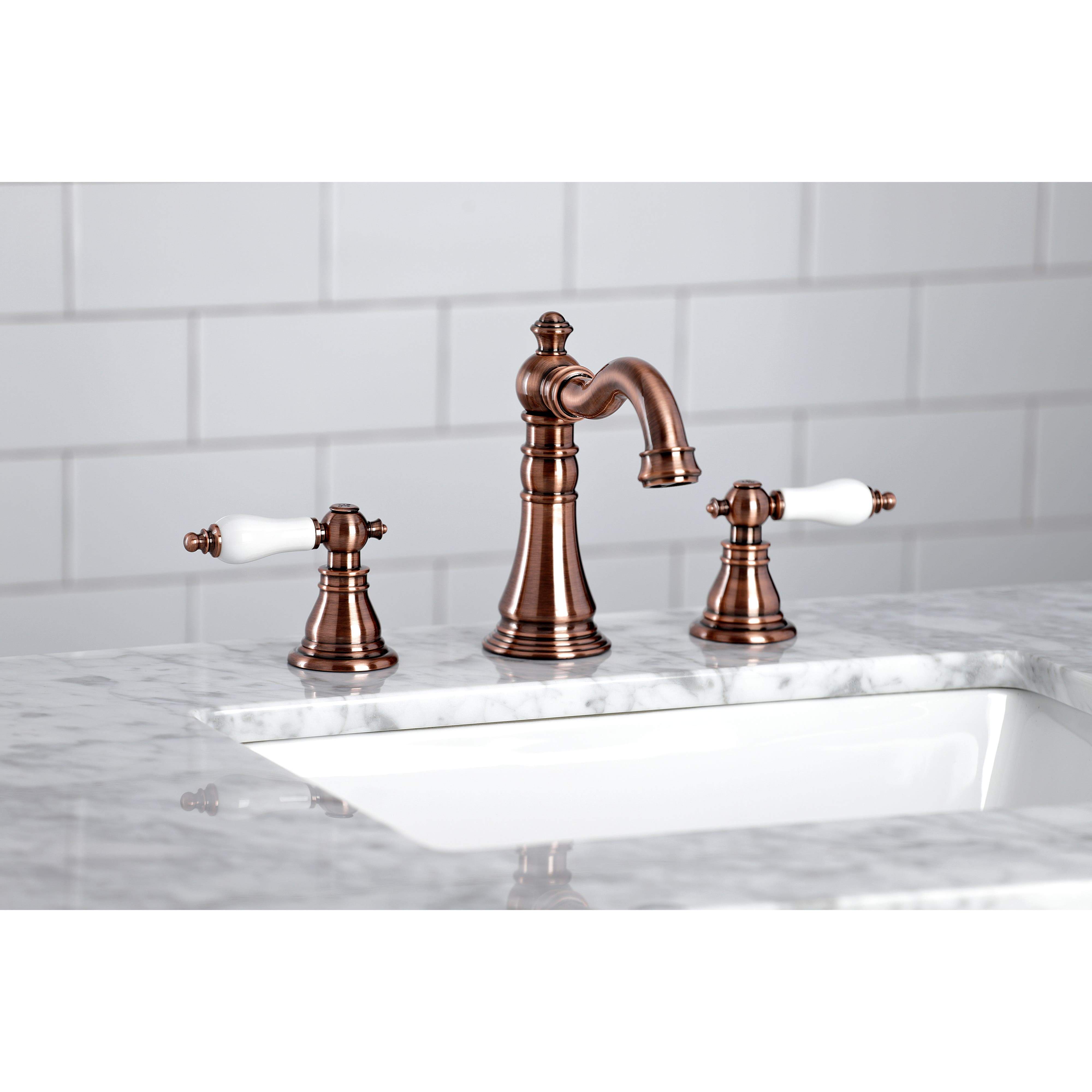 Kingston Brass Fauceture FSC197APLAC American Patriot Widespread Bathroom Faucet, Antique Copper