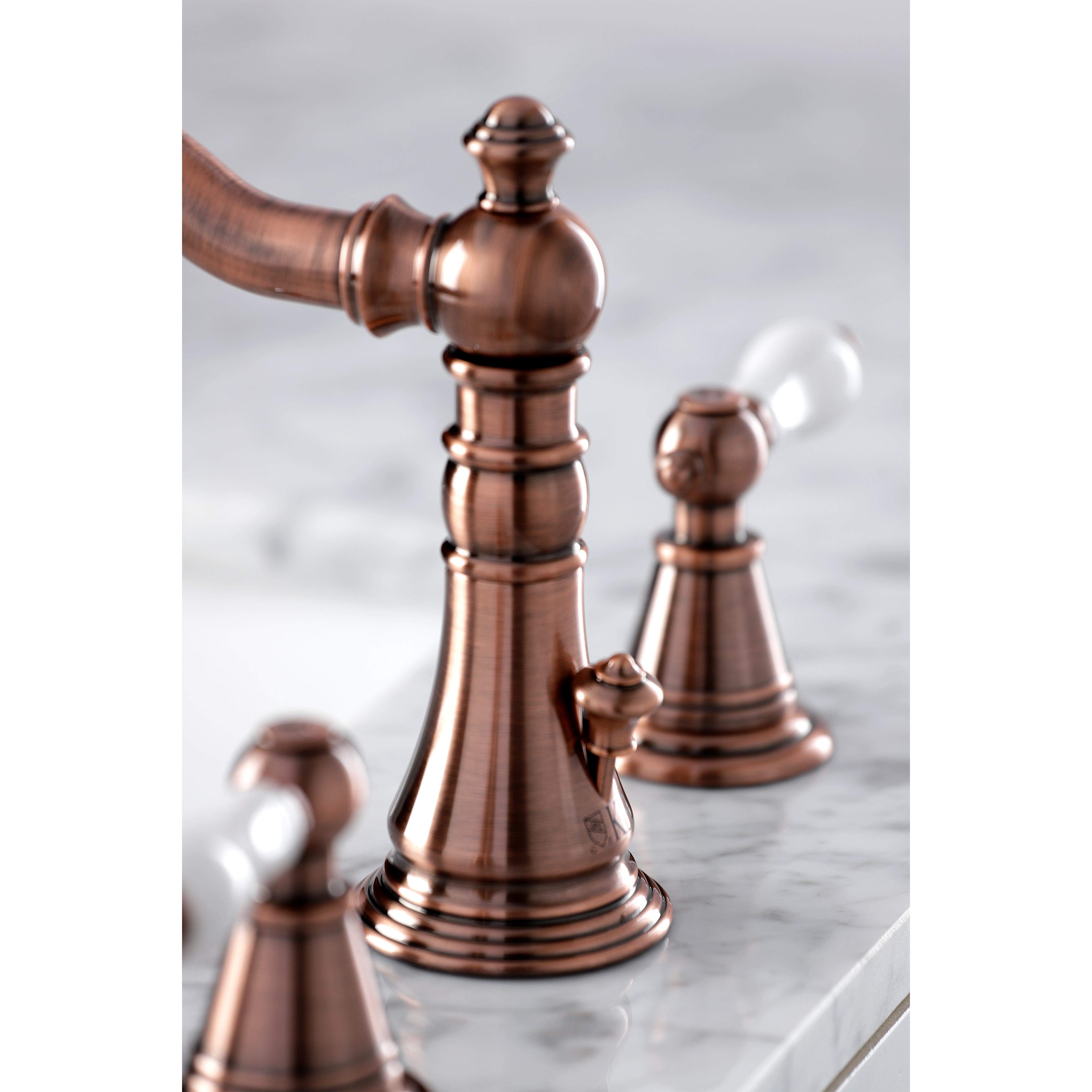 Kingston Brass Fauceture FSC197PLAC English Classic Widespread Bathroom Faucet, Antique Copper