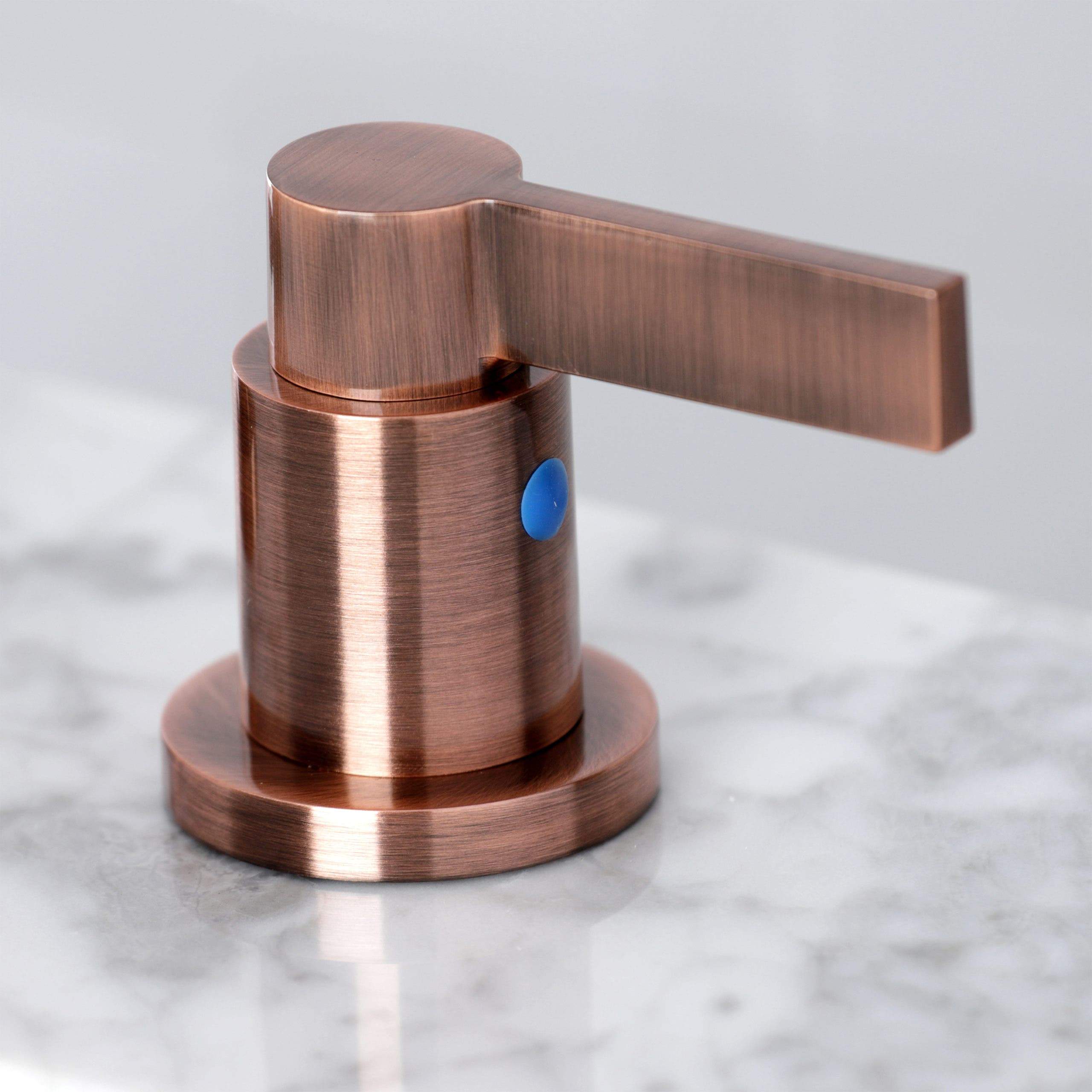 Kingston Brass Fauceture FSC892NDLAC NuvoFusion Widespread Bathroom Faucet, Antique Copper