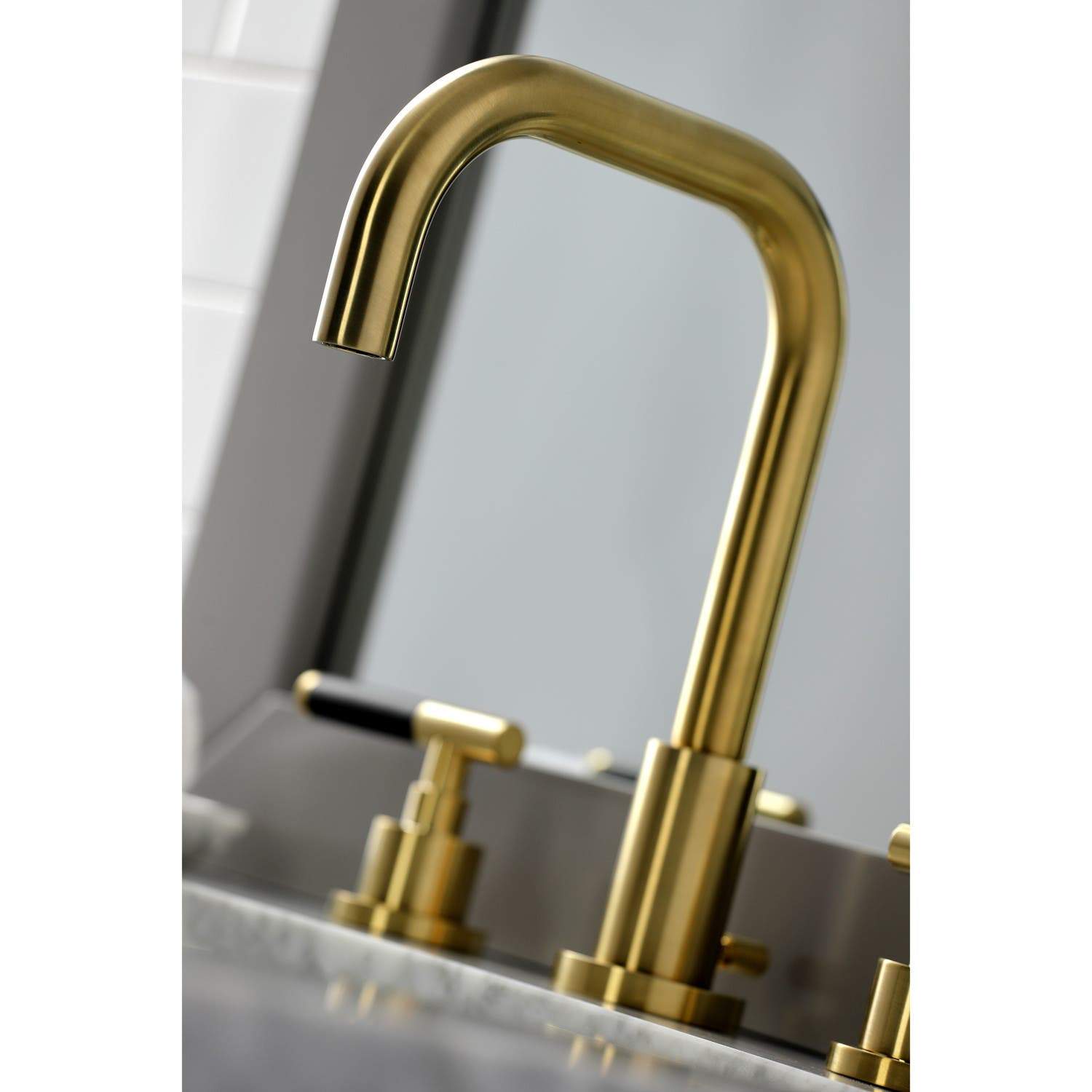 Kingston Brass Fauceture FSC893XCKL-P Kaiser Widespread Bathroom Faucet with Brass Pop-Up