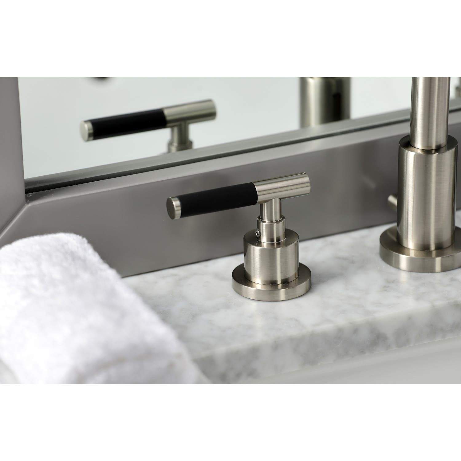 Kingston Brass Fauceture FSC895XCKL-P Kaiser Widespread Bathroom Faucet with Brass Pop-Up