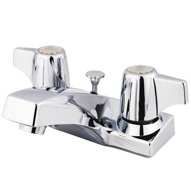 Kingston Brass GKB100B Water Saving Columbia Centerset Lavatory Faucet with Canopy Handles and Brass Pop-up in Chrome-Bathroom Faucets-Free Shipping-Directsinks.