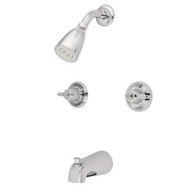Kingston Brass GKB140 Water Saving Americana Tub and Shower Faucet with 1.5GPM Shower Head and Canopy Handle in Chrome-Shower Faucets-Free Shipping-Directsinks.