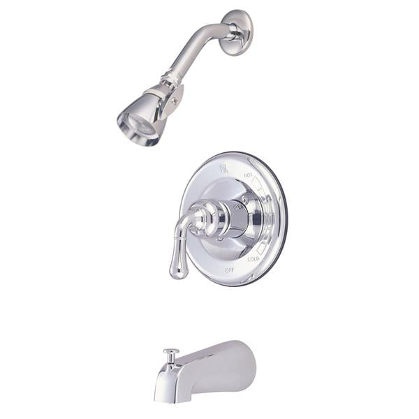 Kingston Brass GKB1631 Water Saving Magellan Single Handle Chrome Tub and Shower Faucet with 1.5GPM Showerhead-Shower Faucets-Free Shipping-Directsinks.