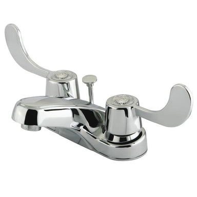 Kingston Brass Water Saving Vista Centerset Lavatory Faucet with Blade Handles and Brass Pop Up-Bathroom Faucets-Free Shipping-Directsinks.
