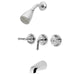 Kingston Brass Water Saving Magellan 3-Handle Tub and Shower Faucet with Water Savings Showerhead-Shower Faucets-Free Shipping-Directsinks.