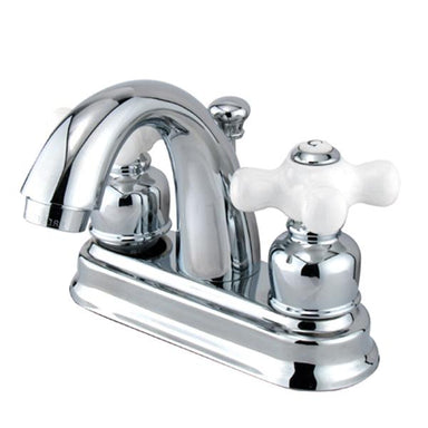 Kingston Brass Water Saving Restoration Centerset Lavatory Faucet with Porcelain Cross Handles-Bathroom Faucets-Free Shipping-Directsinks.