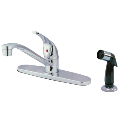 Kingston Brass GKB5720 Water Saving Chatham Centerset Kitchen Faucet with Single Lever Handle and Black Side Sprayer in Chrome-Kitchen Faucets-Free Shipping-Directsinks.