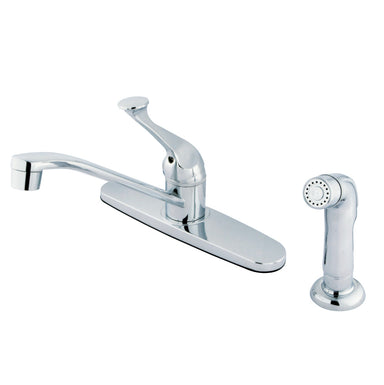 Kingston Brass GKB572SP Water Saving Chatham Centerset Kitchen Faucet with Single Lever Handle and Matching Side Sprayer in Chrome-Kitchen Faucets-Free Shipping-Directsinks.