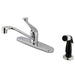 Kingston Brass Water Saving Chatham Centerset Kitchen Faucet with Single Lever Handle and Black Side Sprayer-Kitchen Faucets-Free Shipping-Directsinks.
