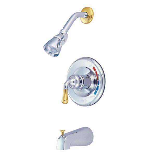 Kingston Brass GKB634T Water Saving Magellan Tub and Shower Trim in Chrome with Polished Brass-Shower Faucets-Free Shipping-Directsinks.