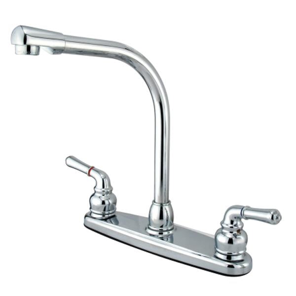 Kingston Brass GKB750 Water Saving Magellan Centerset Kitchen Faucet in Chrome with Brass Lever Handles-Kitchen Faucets-Free Shipping-Directsinks.