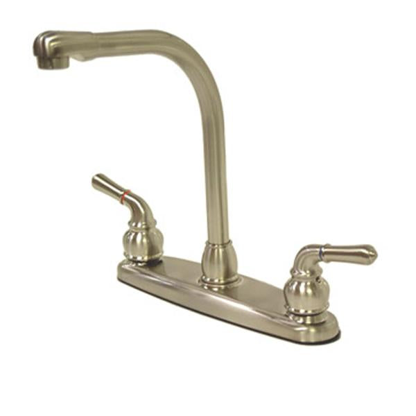 Kingston Brass GKB758LS Water Saving Magellan Centerset Kitchen Faucet in Satin Nickel with Brass Lever Handle-Kitchen Faucets-Free Shipping-Directsinks.