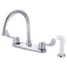 Kingston Brass GKB782 Water Saving Vista Centerset Kitchen Faucet with Blade Handles and Side Sprayer in Chrome-Kitchen Faucets-Free Shipping-Directsinks.