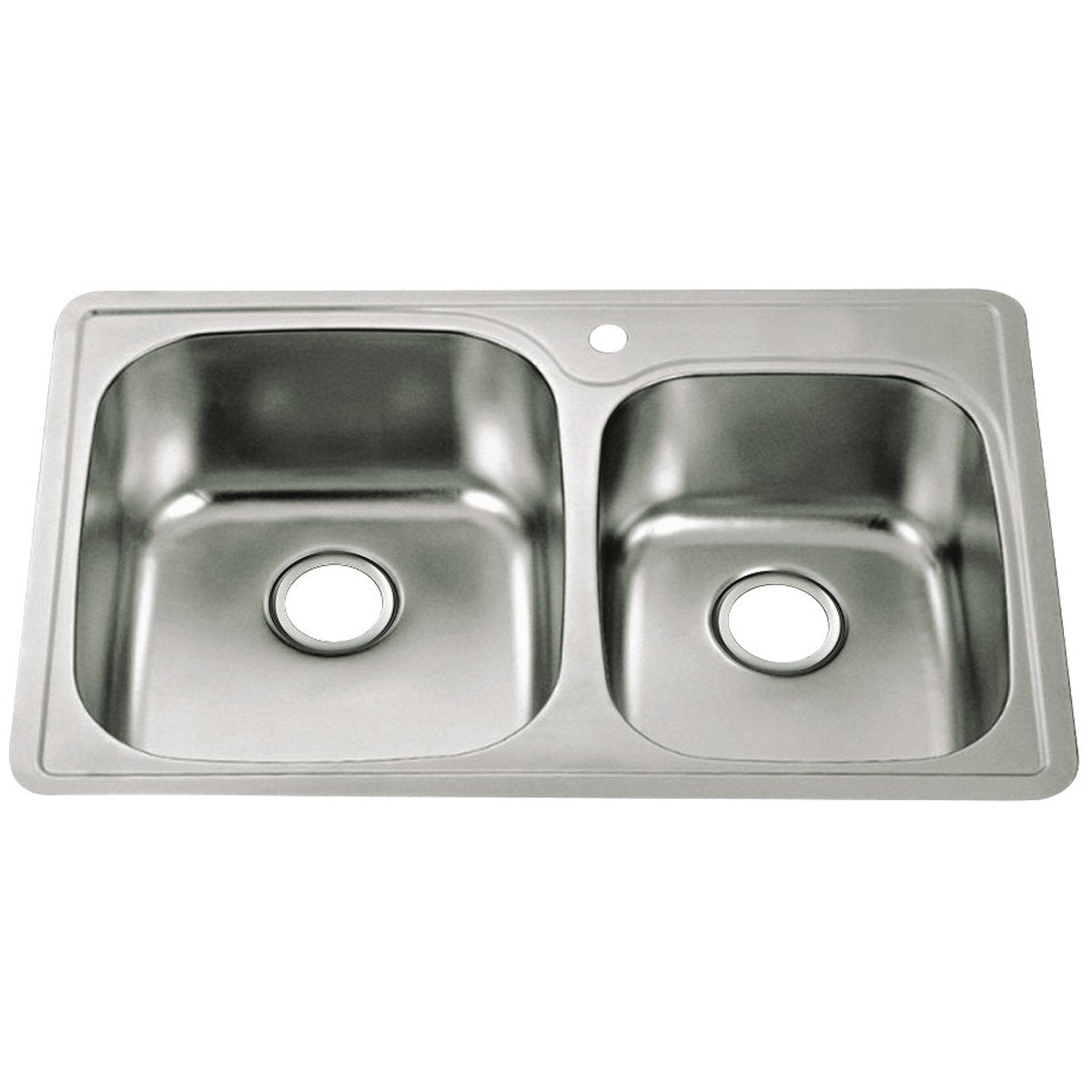 Kingston Brass Gourmetier 33" x 22" x 9" Self-Rimming Double Bowl Kitchen Sink 1 Hole