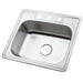 Gourmetier Studio GKTS2520 Self-Rimming Single Bowl Kitchen Sink, Satin Nickel-Kitchen Sinks-Free Shipping-Directsinks.