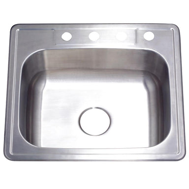 Gourmetier Studio GKTS252210 Self Rimming Single Bowl Sink, Satin Nickel-Kitchen Sinks-Free Shipping-Directsinks.