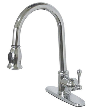 Kingston Brass Gourmetier Vintage Pull-Down Single Handle Kitchen Faucet-Kitchen Faucets-Free Shipping-Directsinks.