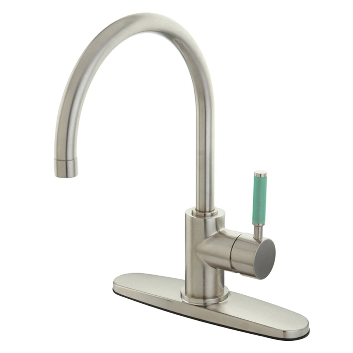 Kingston Brass Gourmetier Green Eden Single Lever Handle Kitchen Faucet with 8" Deck Plate-Kitchen Faucets-Free Shipping-Directsinks.