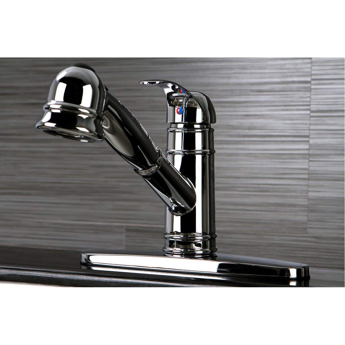 Kingston Brass Gourmetier Eden Single-Handle Kitchen Faucet with Pull-Out Sprayer