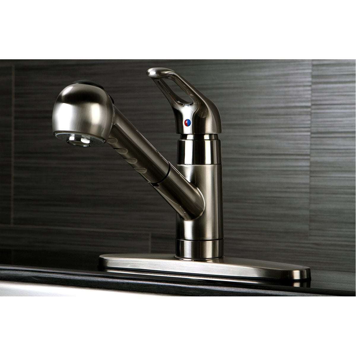 Kingston Brass Gourmetier Century Single-Handle Kitchen Faucet with Pull-Out Sprayer