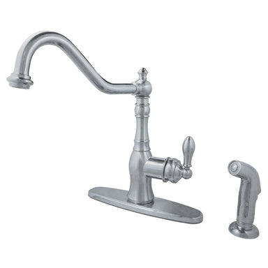 Kingston Brass Gourmetier American Classic 8" Centerset Single Handle Kitchen Faucets with Matching Sprayer-Kitchen Faucets-Free Shipping-Directsinks.