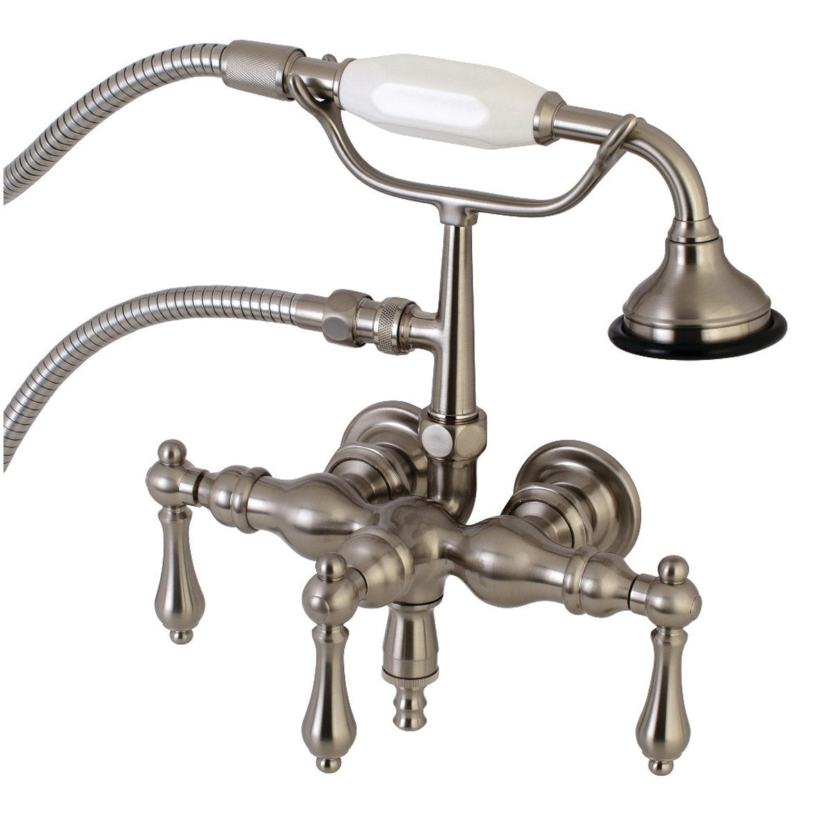 Aqua Vintage AE19TX-P 3-3/8-Inch Wall Mount Tub Faucet with Hand Shower