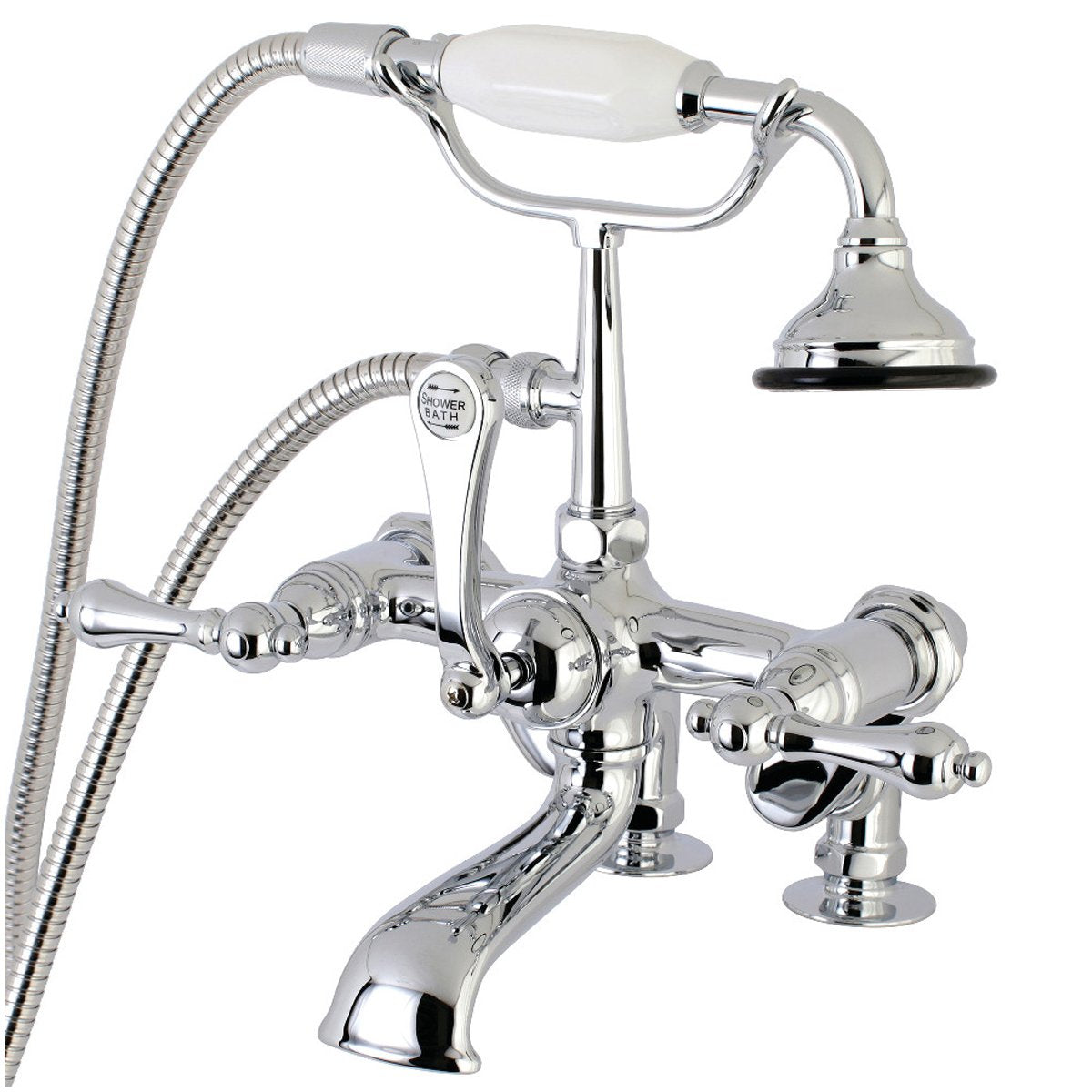 Kingston Brass Aqua Vintage 7-Inch Adjustable Clawfoot Tub Faucet with Hand Shower