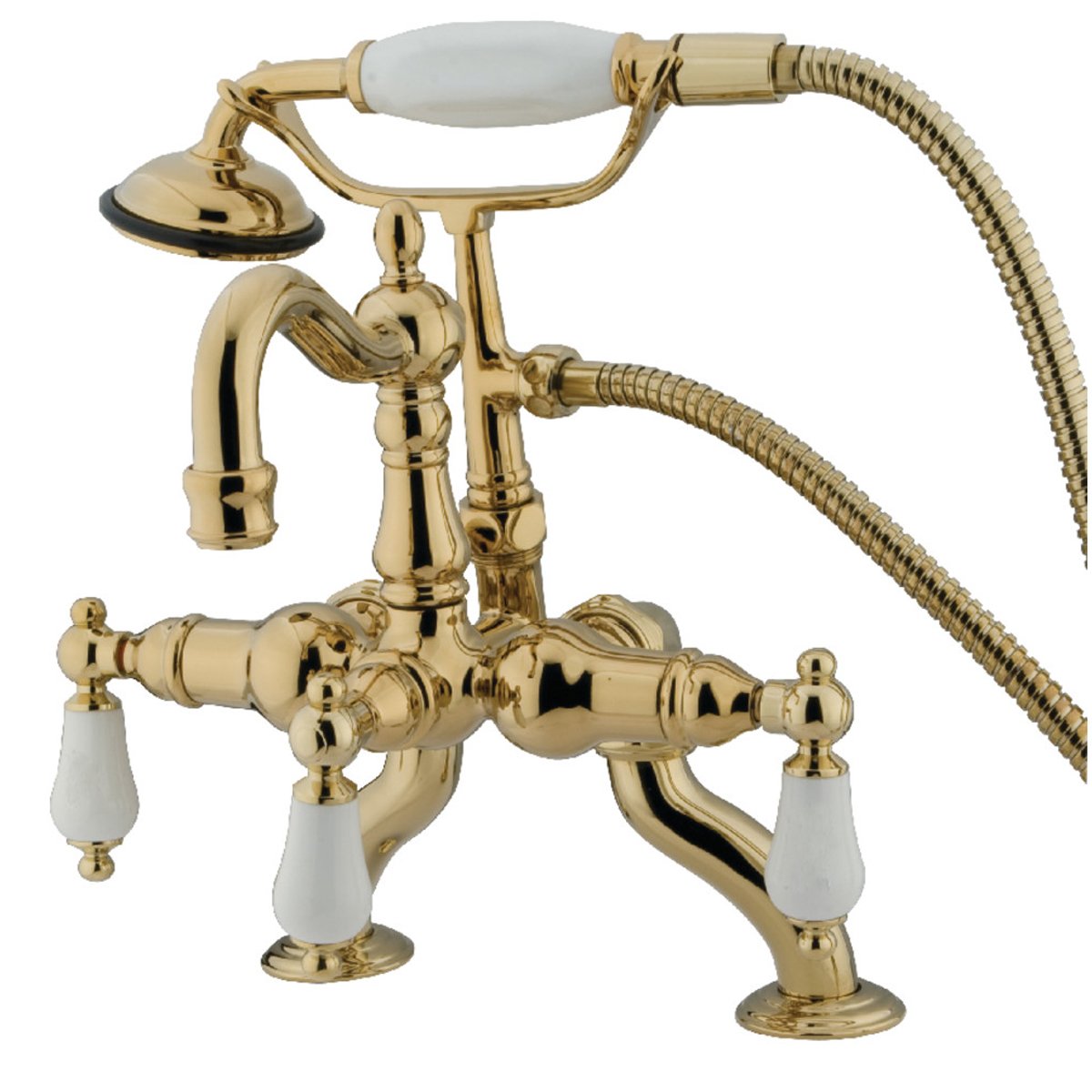 Kingston Brass CC2011TX-P Vintage Clawfoot  11" x 6" x 4.75" Tub Faucet with Hand Shower