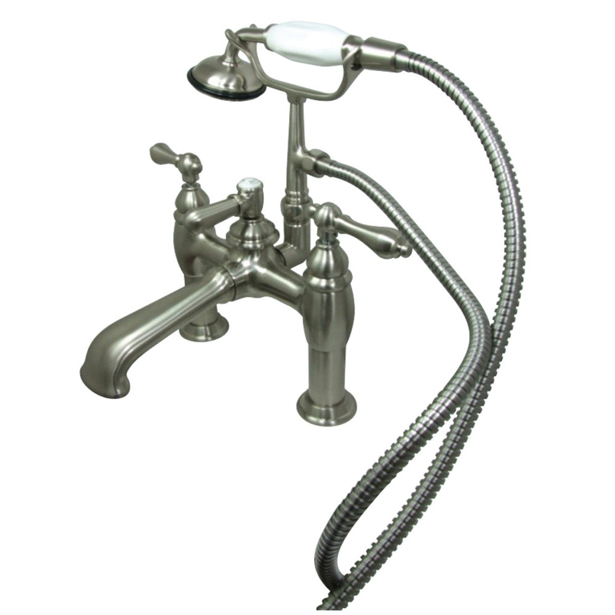 Kingston Brass CC603TX-P Vintage 7-Inch Deck Mount Tub Faucet with Hand Shower