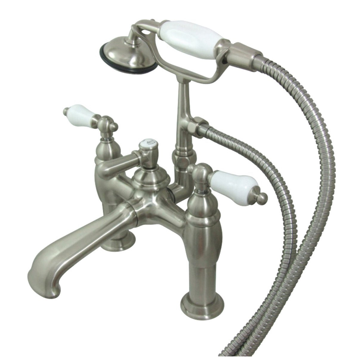 Kingston Brass CC605TX-P Vintage 7-Inch Deck Mount Tub Faucet with Hand Shower