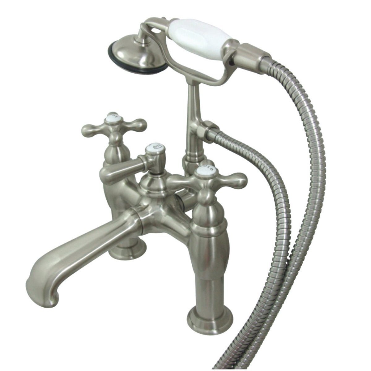 Kingston Brass CC609TX-P Vintage 7-Inch Deck Mount Tub Faucet with Hand Shower
