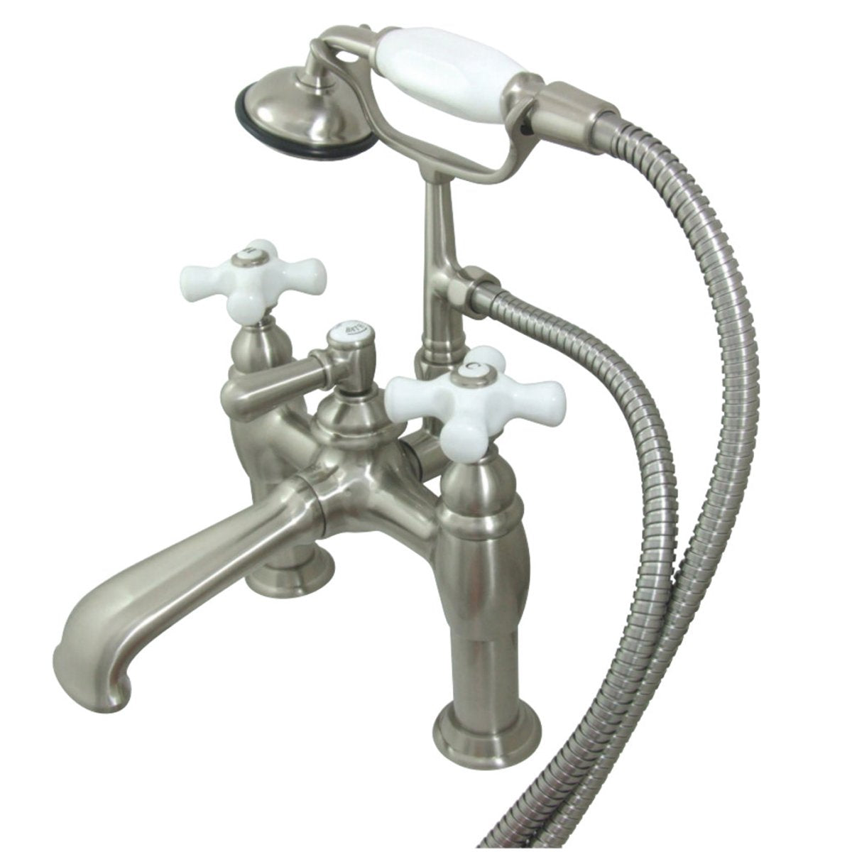 Kingston Brass CC611TX-P Vintage 7-Inch Deck Mount Tub Faucet with Hand Shower