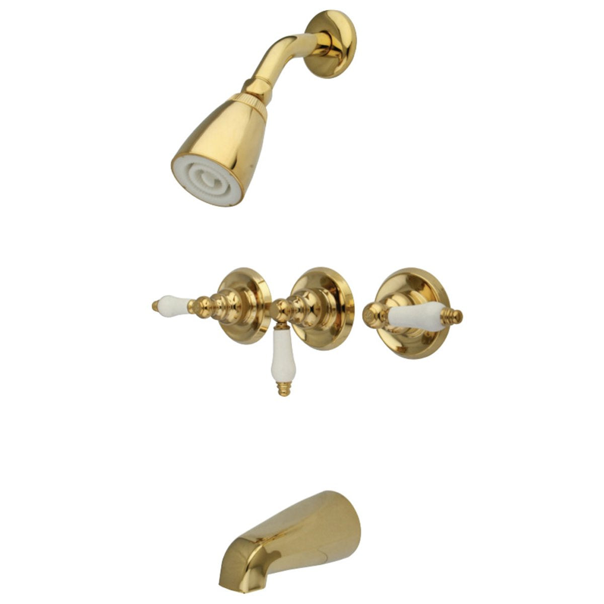 Kingston Brass 3-Lever Handles Tub and Shower Faucet
