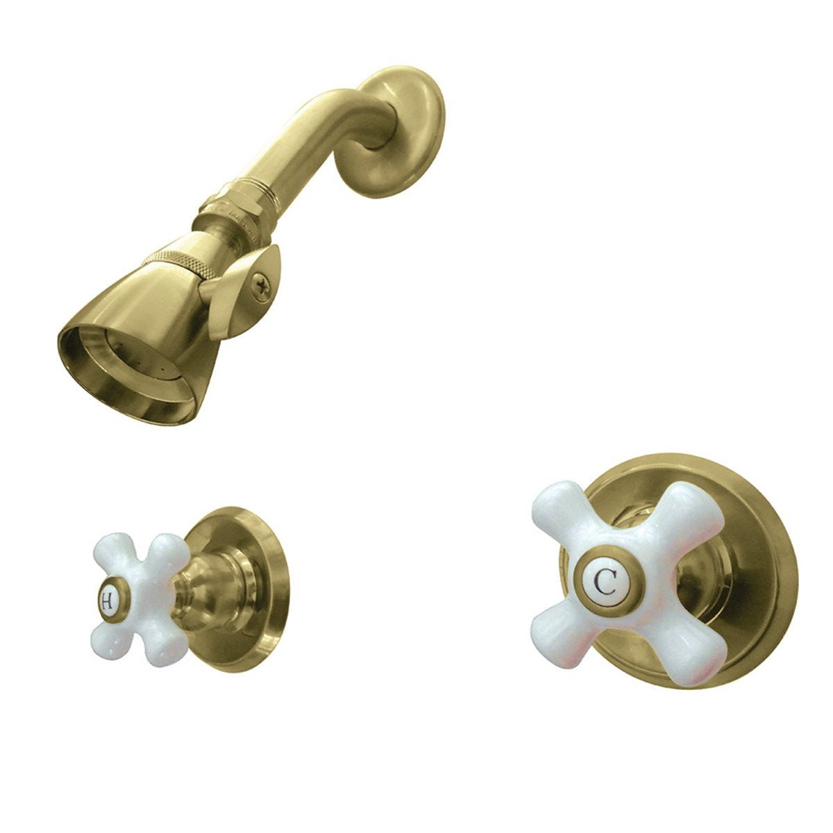 Kingston Brass Victorian Tub & Shower Faucet in Shower Only in Brushed Brass