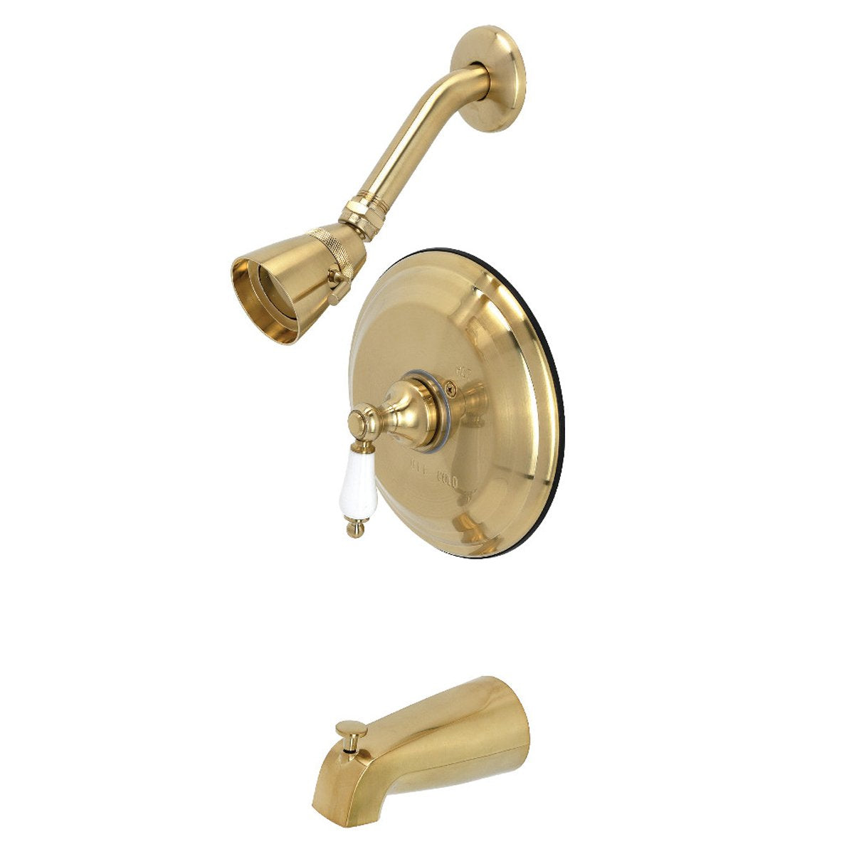 Kingston Brass Restoration Tub and Shower Faucet in Brushed Brass