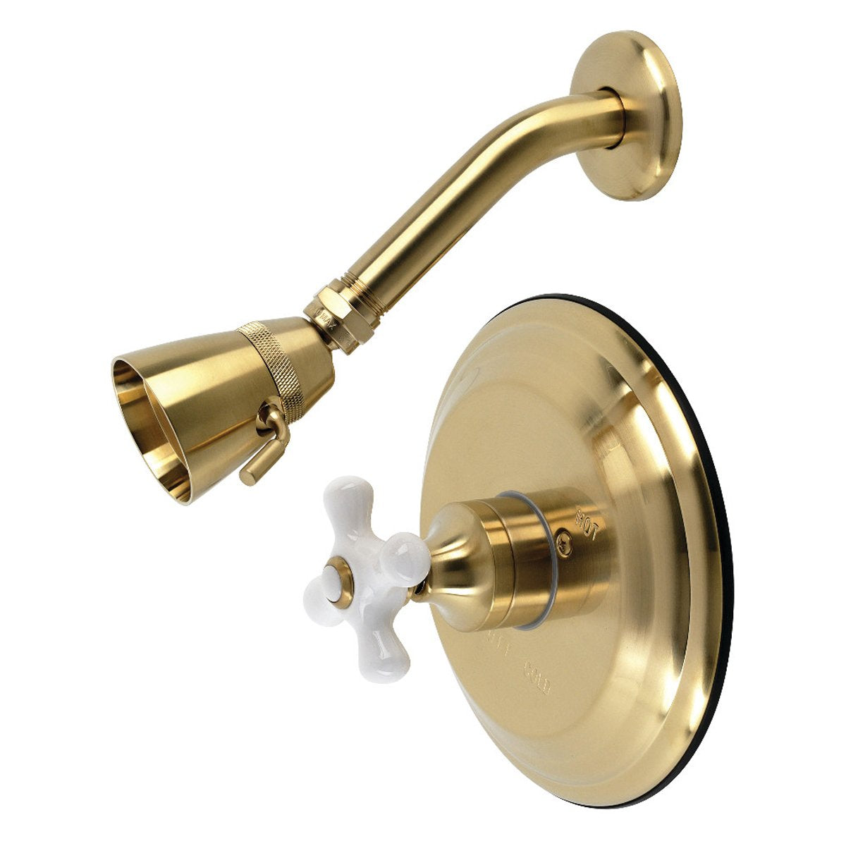 Kingston Brass Restoration Tub and Shower Faucet Shower Trim Only in Brushed Brass