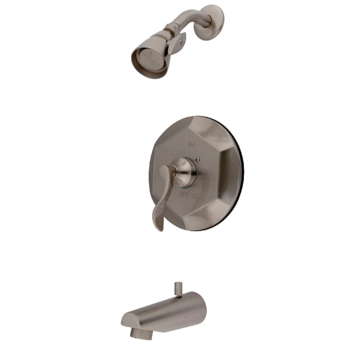 Kingston Brass KB463XDFL-P Tub and Shower Faucet in Brushed Nickel